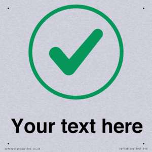 Custom plain background, green tick in circle sign